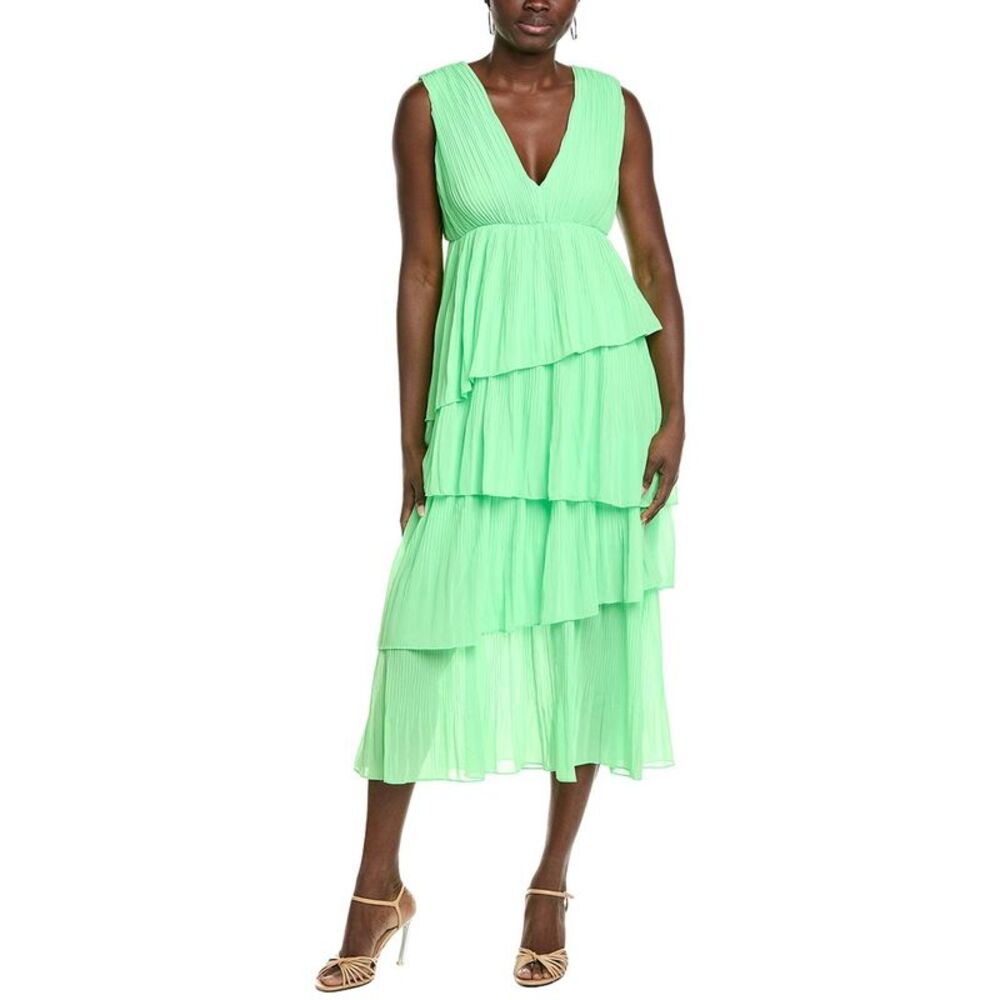 Marion Womens  Tiered Midi Dress, Green